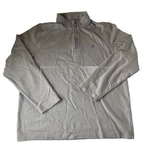 IZOD Saltwater Relaxed Classic 1/4 Zip Gray Long Sleeve Pullover Men's Large